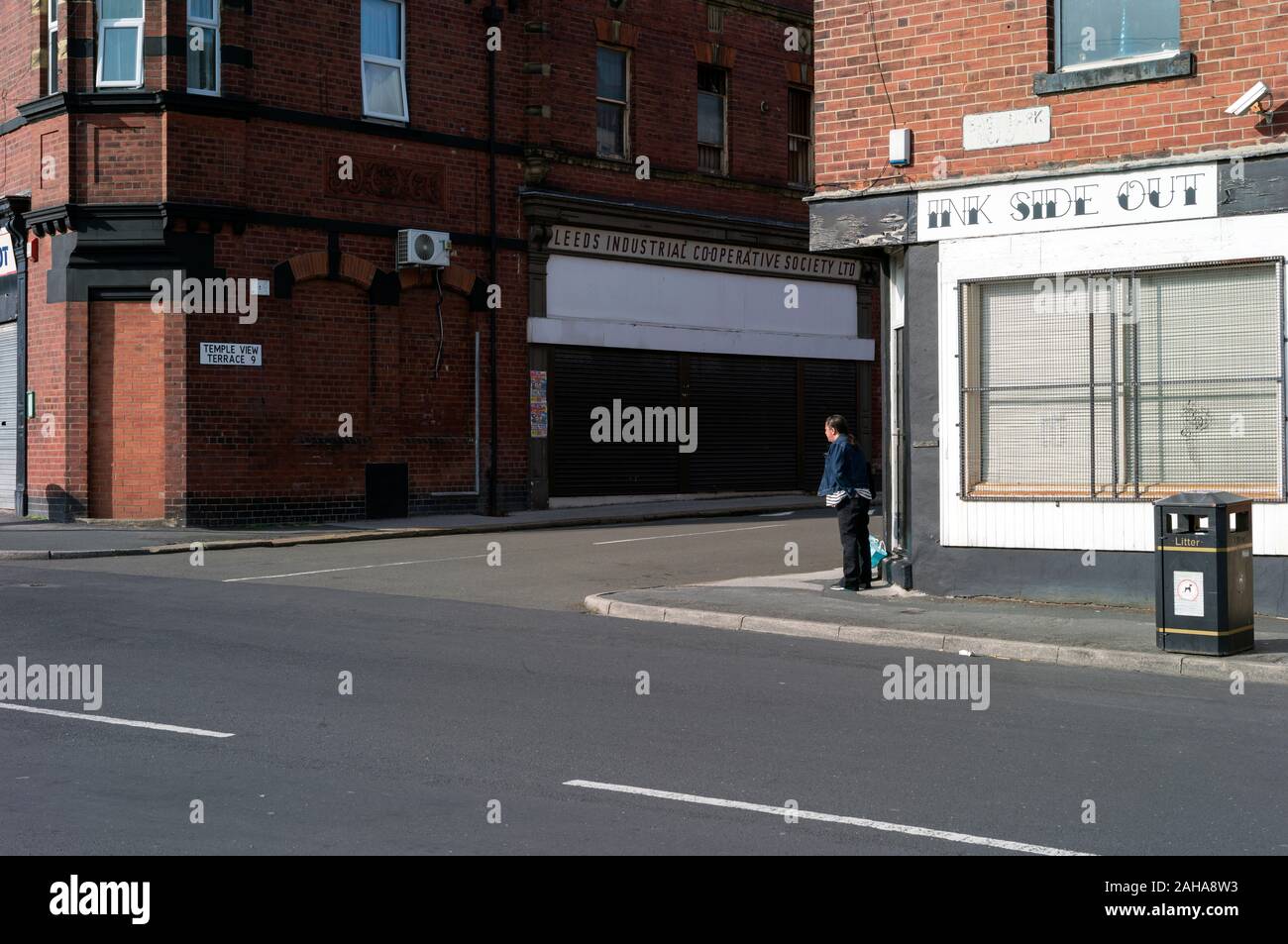 Von Leeds bis Wigan Pier wurde das Buch von George Orwell „The Road to Wigan Pier“ 202 berühmt. Temple View Terrace, East Leeds, West Yorkshire GBR Stockfoto