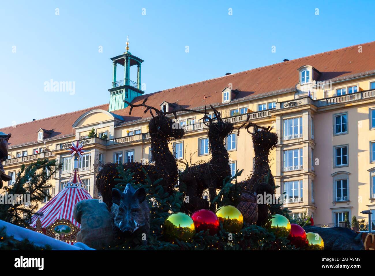 Ein auf dem Weihnachtsmarkt in Dresden, Sachsen Stockfoto