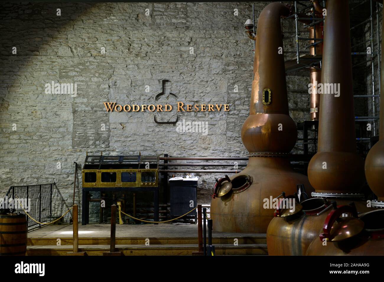 Kupfer Pot Still, Kupfer pot Stills, Whiskey, Whisky, Bourbon Produktion, Woodford Reserve Distillery, Bourbon, Kentucky Bourbon, Bourbon, Whis Stockfoto