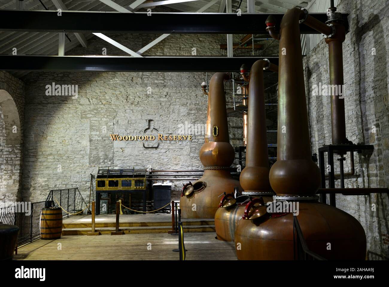 Kupfer Pot Still, Kupfer pot Stills, Whiskey, Whisky, Bourbon Produktion, Woodford Reserve Distillery, Bourbon, Kentucky Bourbon, Bourbon, Whis Stockfoto