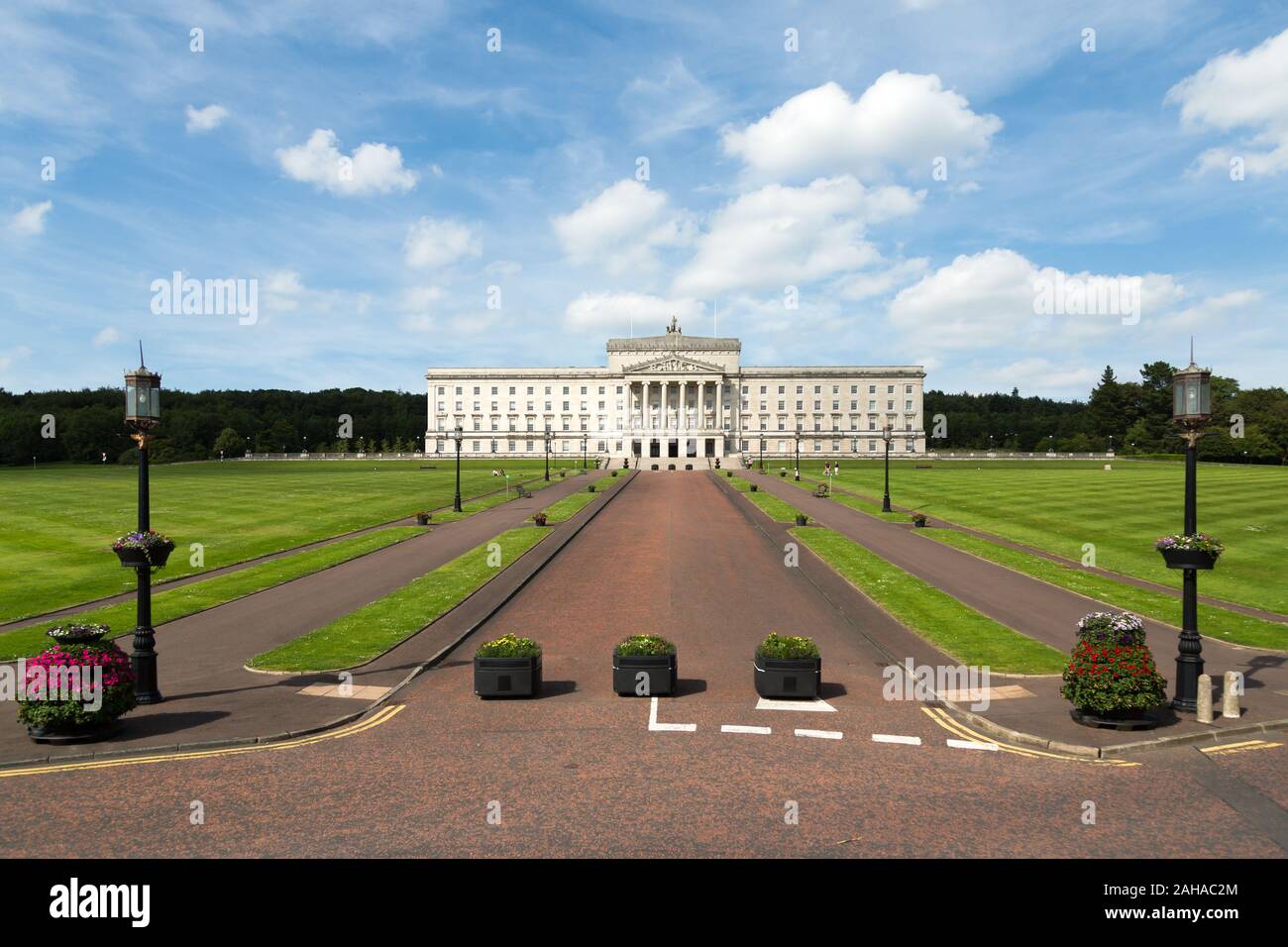 15.07.2019, Belfast, Nordirland, Großbritannien - Stormont Castle, Sitz der Nordirischen Versammlung und der Regierung von Nordirland, wenn Stockfoto