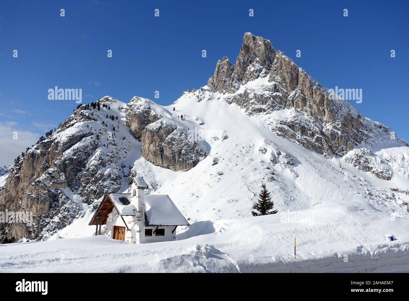 08.02.2018, Armentarola, Südtirol, Italien - Berghütte am Lagazuoi. 00 S 180208 D 203 CAROEX.JPG [MODEL RELEASE: NEIN PROPERTY RELEASE: NEIN (c) Caro im Stockfoto