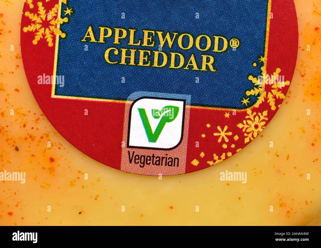 Applewood Cheddar Käse Nahaufnahme Stockfoto