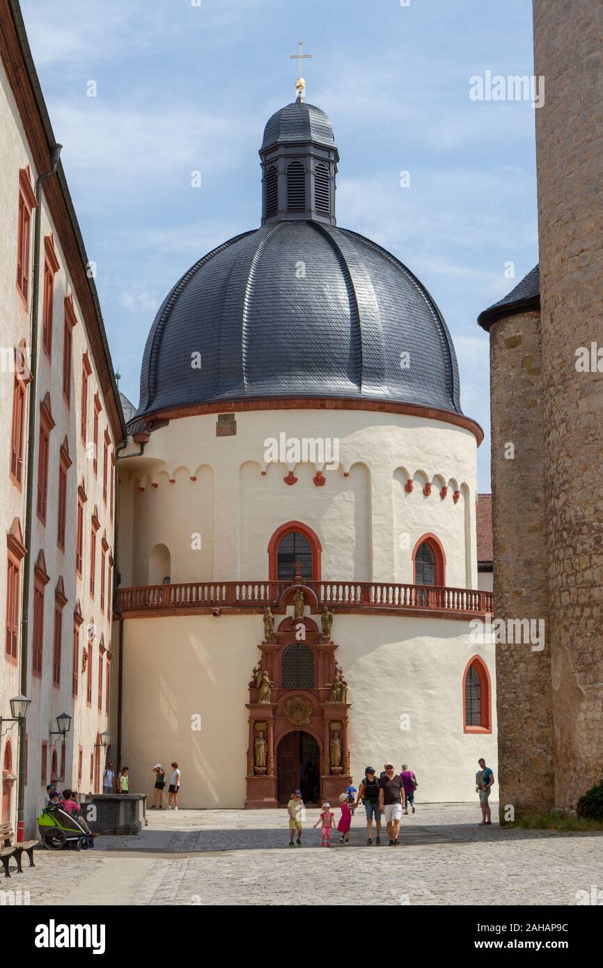 Marienkirche, Inngericht, Festung Marienberg in Würzburg, Bayern. Stockfoto