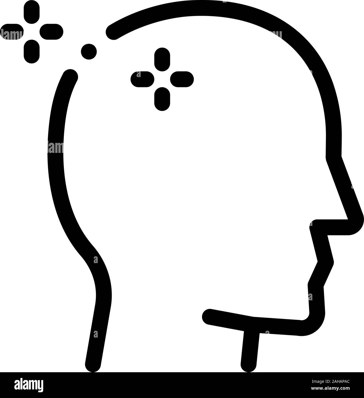 Baldheaded Mann Symbol Vektor Kontur Abbildung Stock Vektor