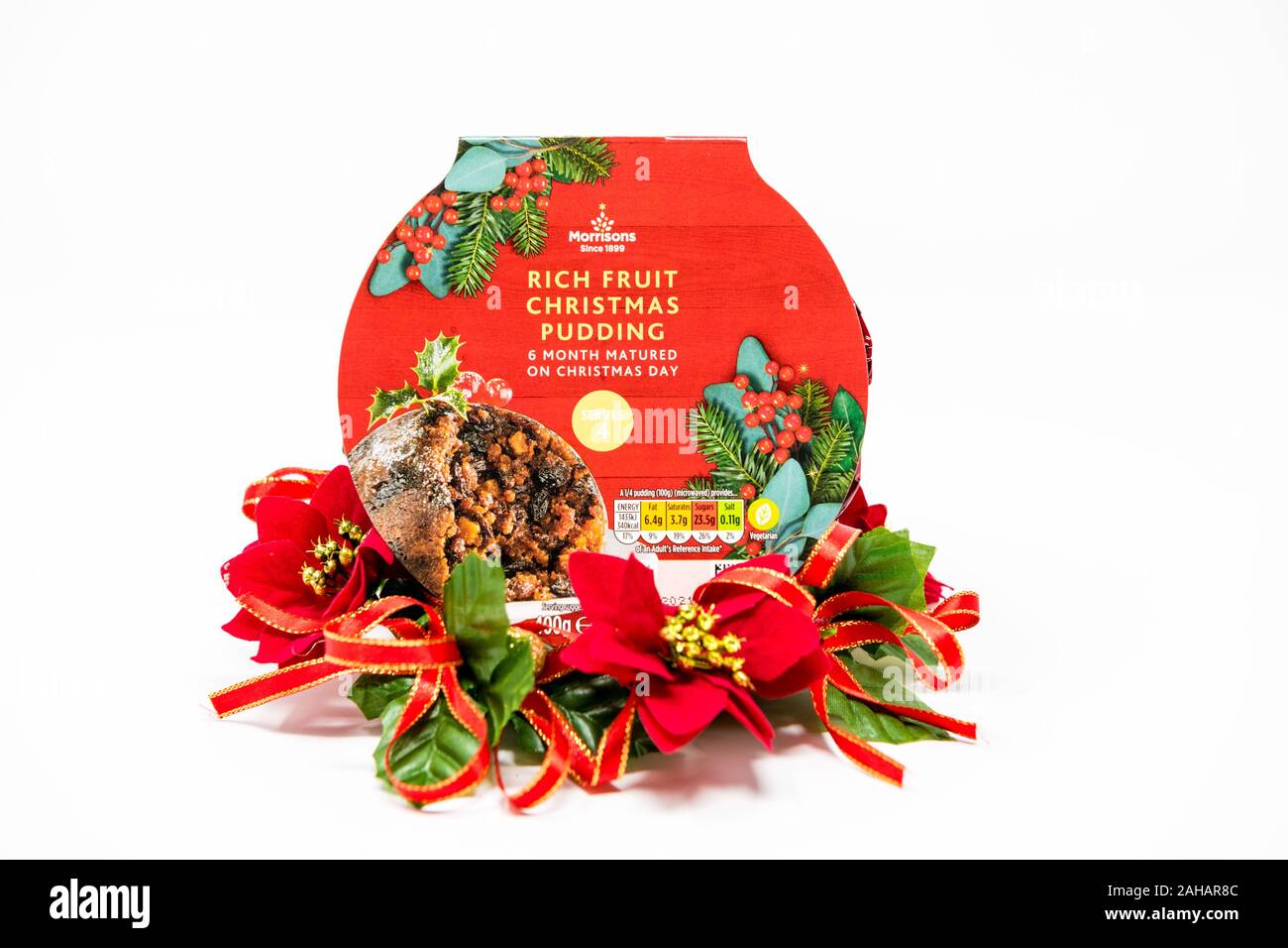 Morrisons reiche Frucht Christmas Pudding. Stockfoto