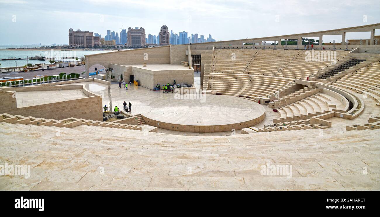 Doha, Katar - Nov 20. 2019. Katara Amphitheater im Dorf Katara Stockfoto