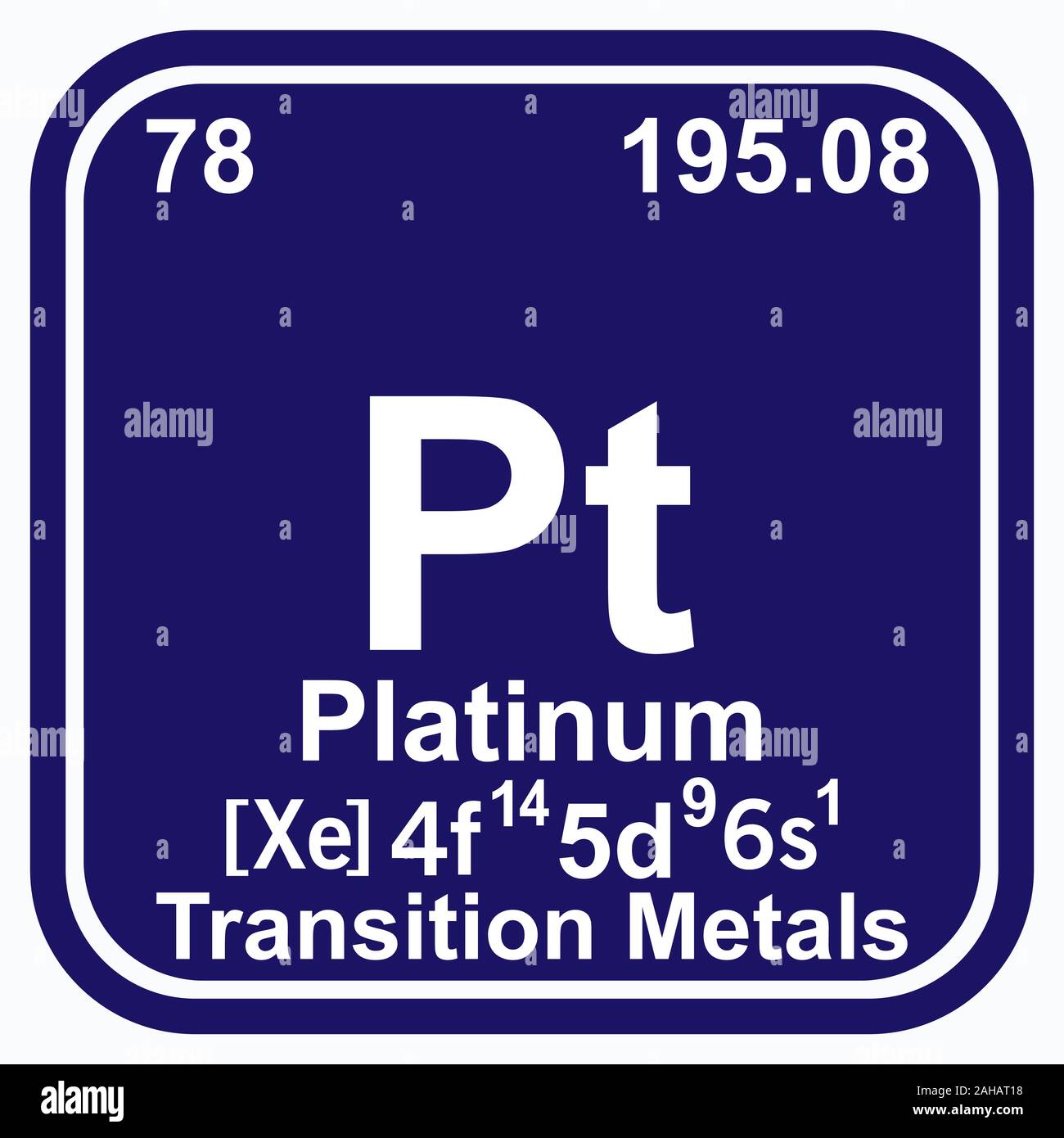 Periodisches Platin-Tabelle der Elemente Vektor-Abbildung eps 10 Stock Vektor