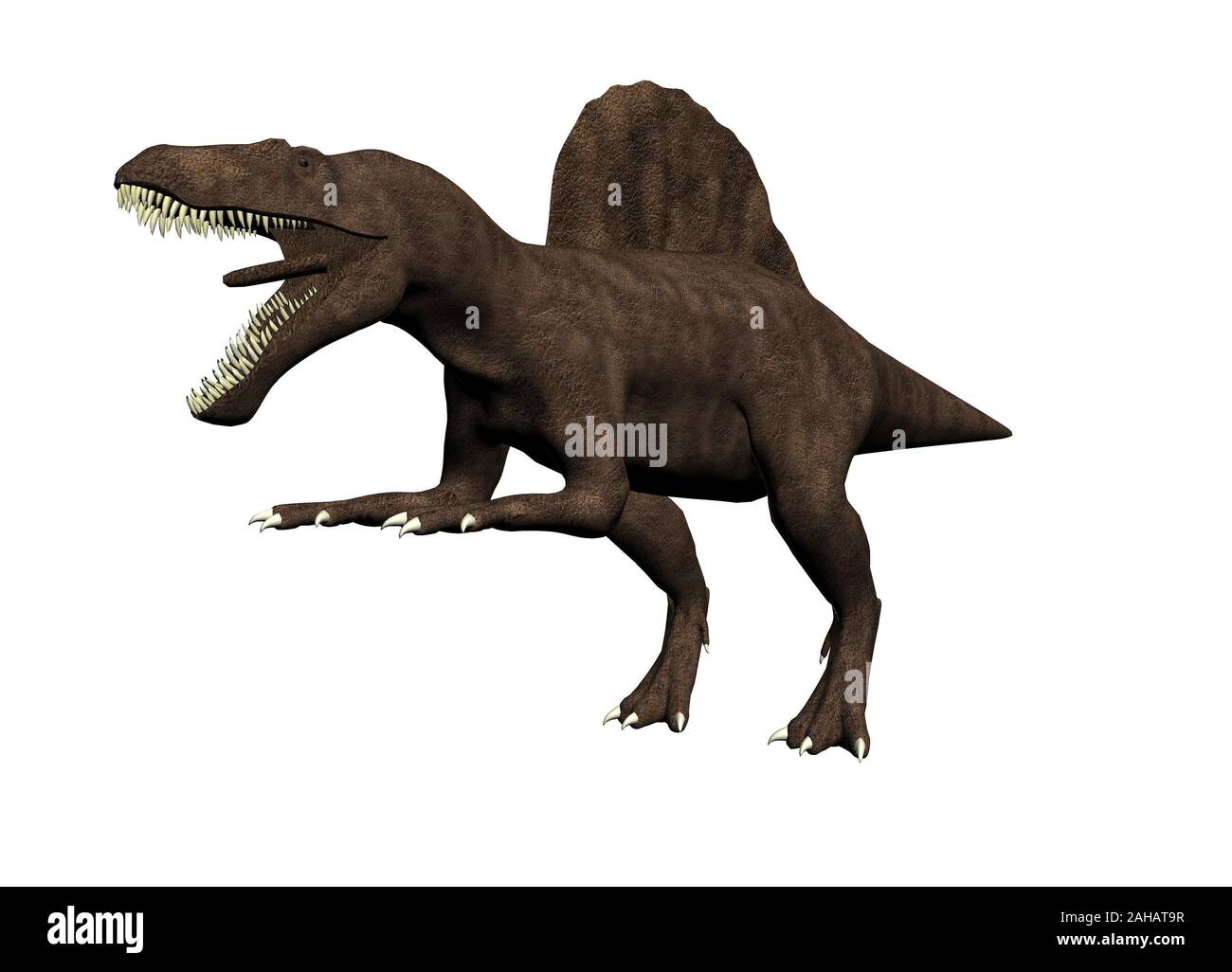 Spineosaurus Dinosaurier Abbildung über Weiß isoliert Stockfoto