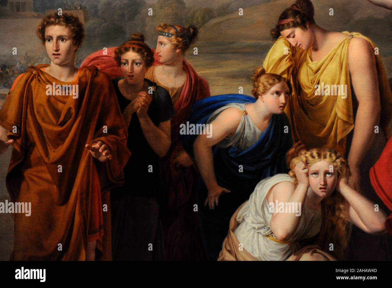 Rafael Tegeo (1798-1856). Spanischer Maler. Antilochus nimmt die Nachrichten der Kampf auf dem Körper des Patroklos zu Achilles. Öl auf Leinwand, 1831. Detail. Private Sammlung. Stockfoto