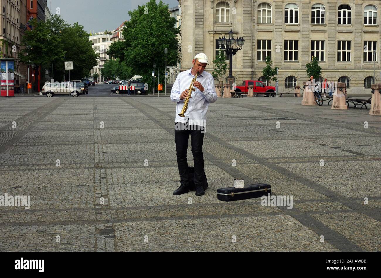 Berlin, Deutschland. Musik in der stireet Stockfoto