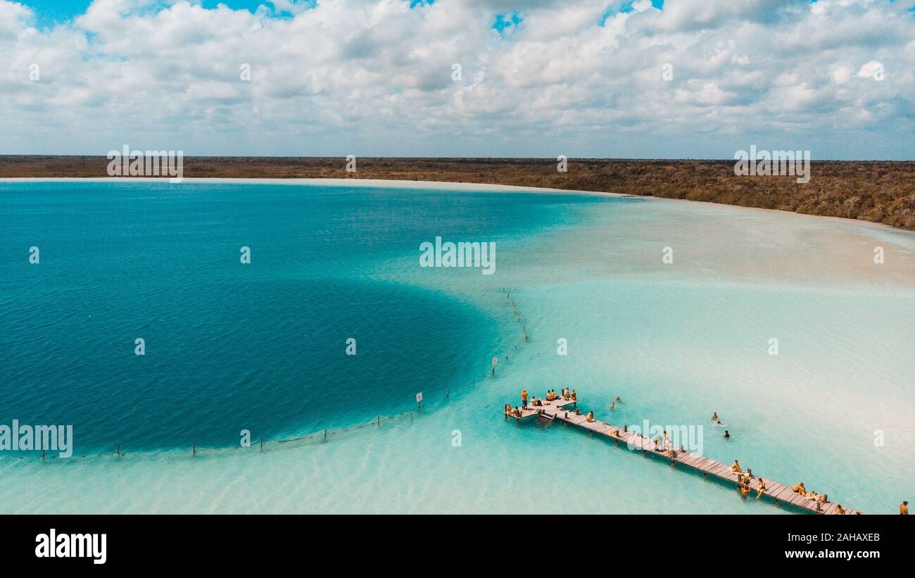 Die Kaan Luum Lagune ist in Tulum, Quintana Roo, Mexiko. Stockfoto