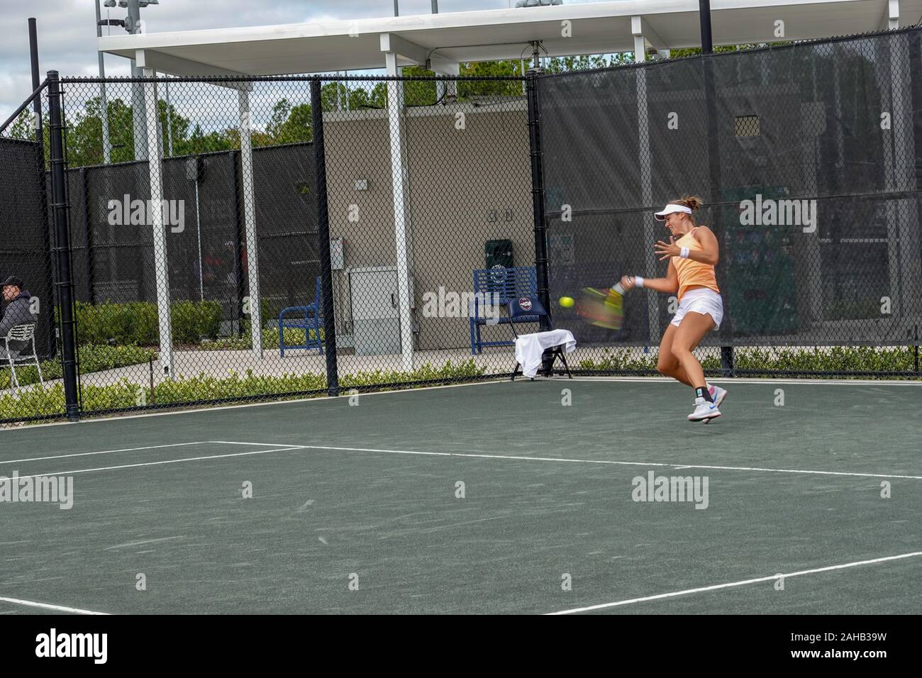 Orlando, FL/USA -11/16/19: Stephanie Wagner spielen in der Oracle Pro Series ITF World Tour auf der United States Tennis Association USTA National Camp Stockfoto