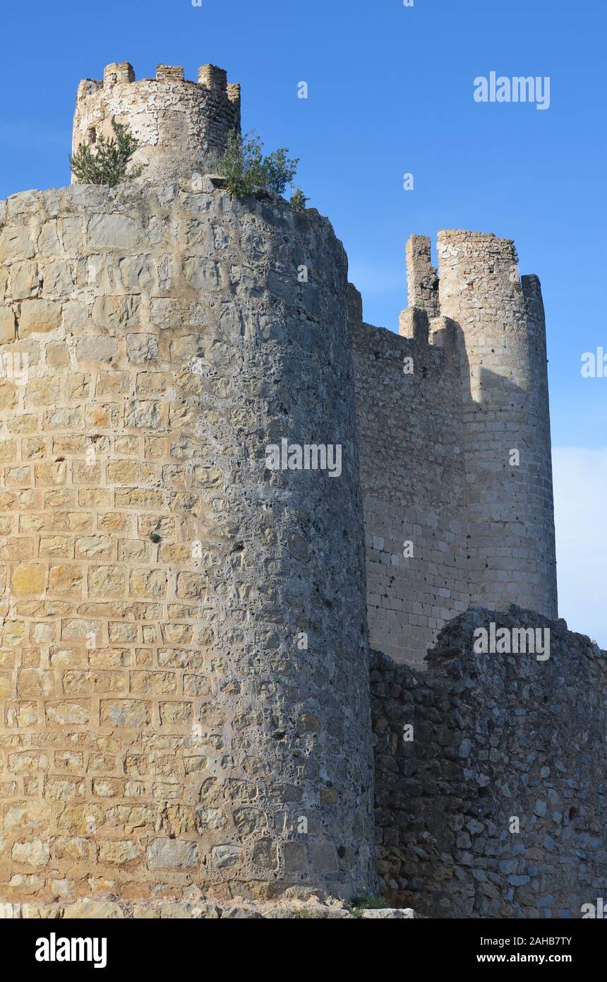 Die Maurische und Templer Burg (10. - 13. Jahrhundert) von Alcala de Xivert, Region Valencia (Spanien) Stockfoto