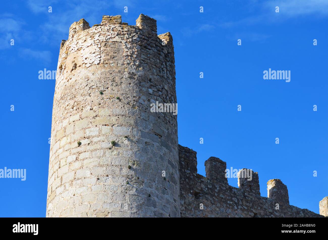 Die Maurische und Templer Burg (10. - 13. Jahrhundert) von Alcala de Xivert, Region Valencia (Spanien) Stockfoto