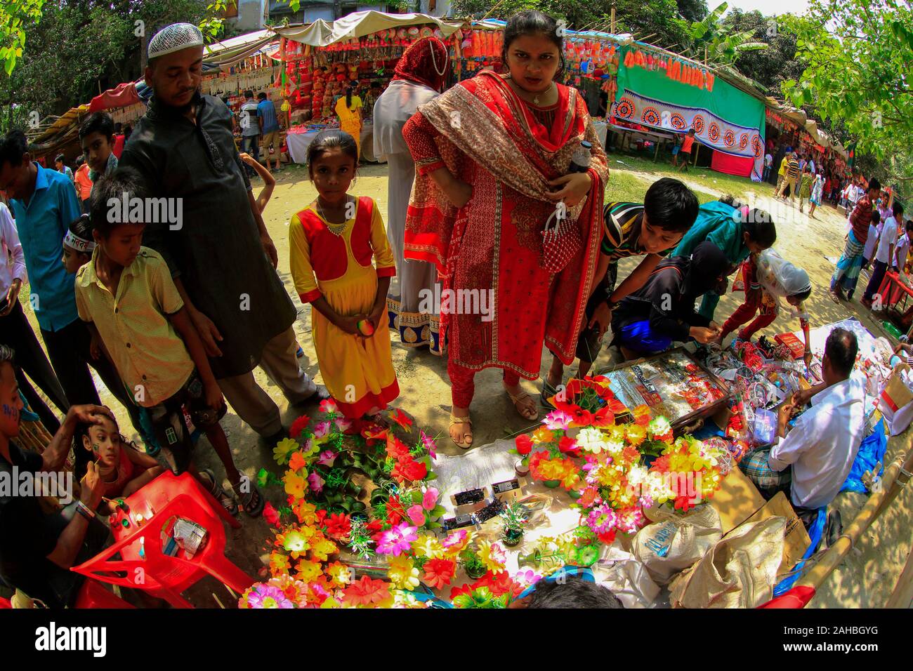 Boishakhi Mela, eine traditionelle Messe anlässlich der bengalischen Neues Jahr. Narayanganj, Bangladesch Stockfoto