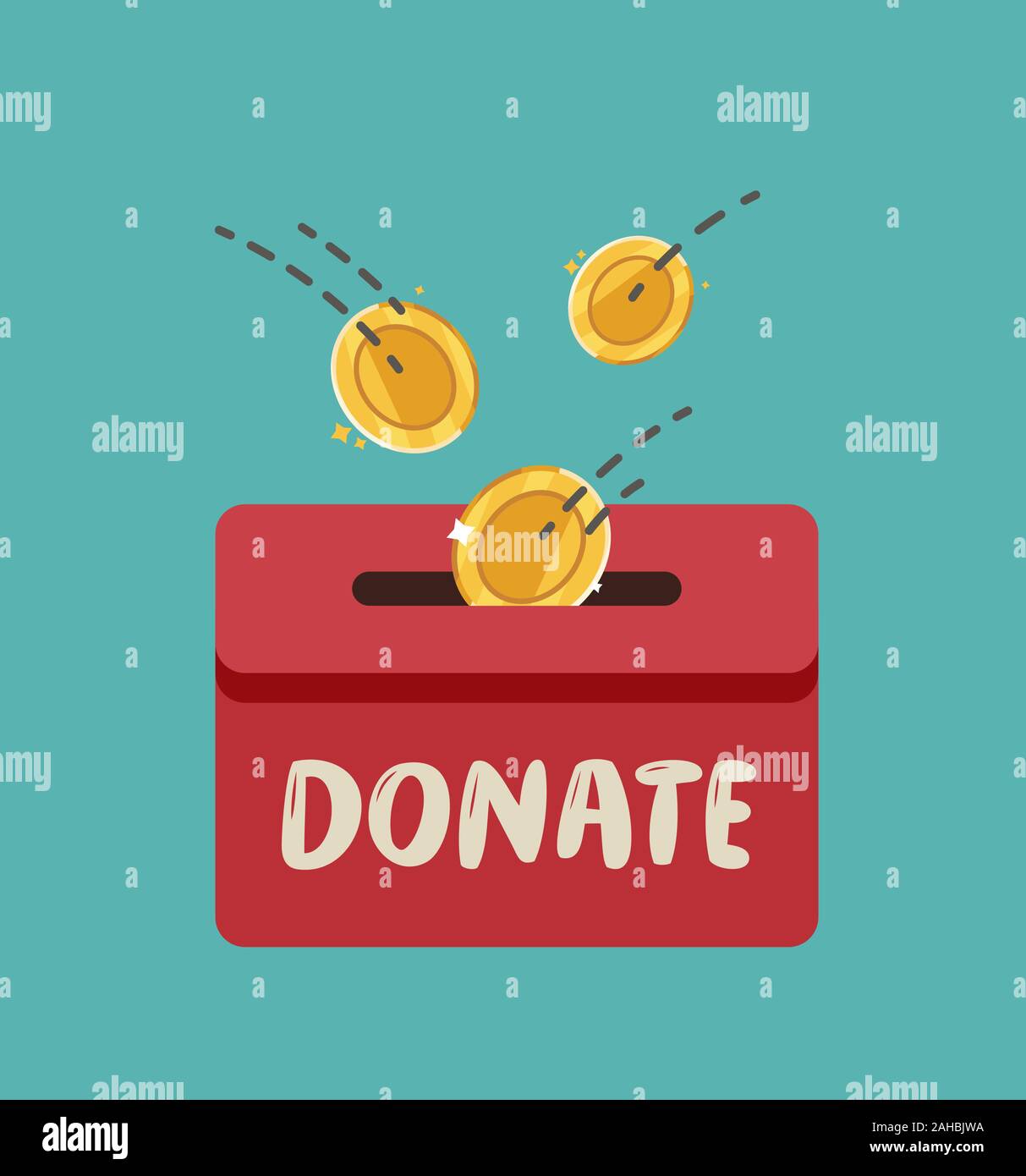 Spenden, Finanzen. Fundraising in Spende Box Vektor Illustration Stock Vektor