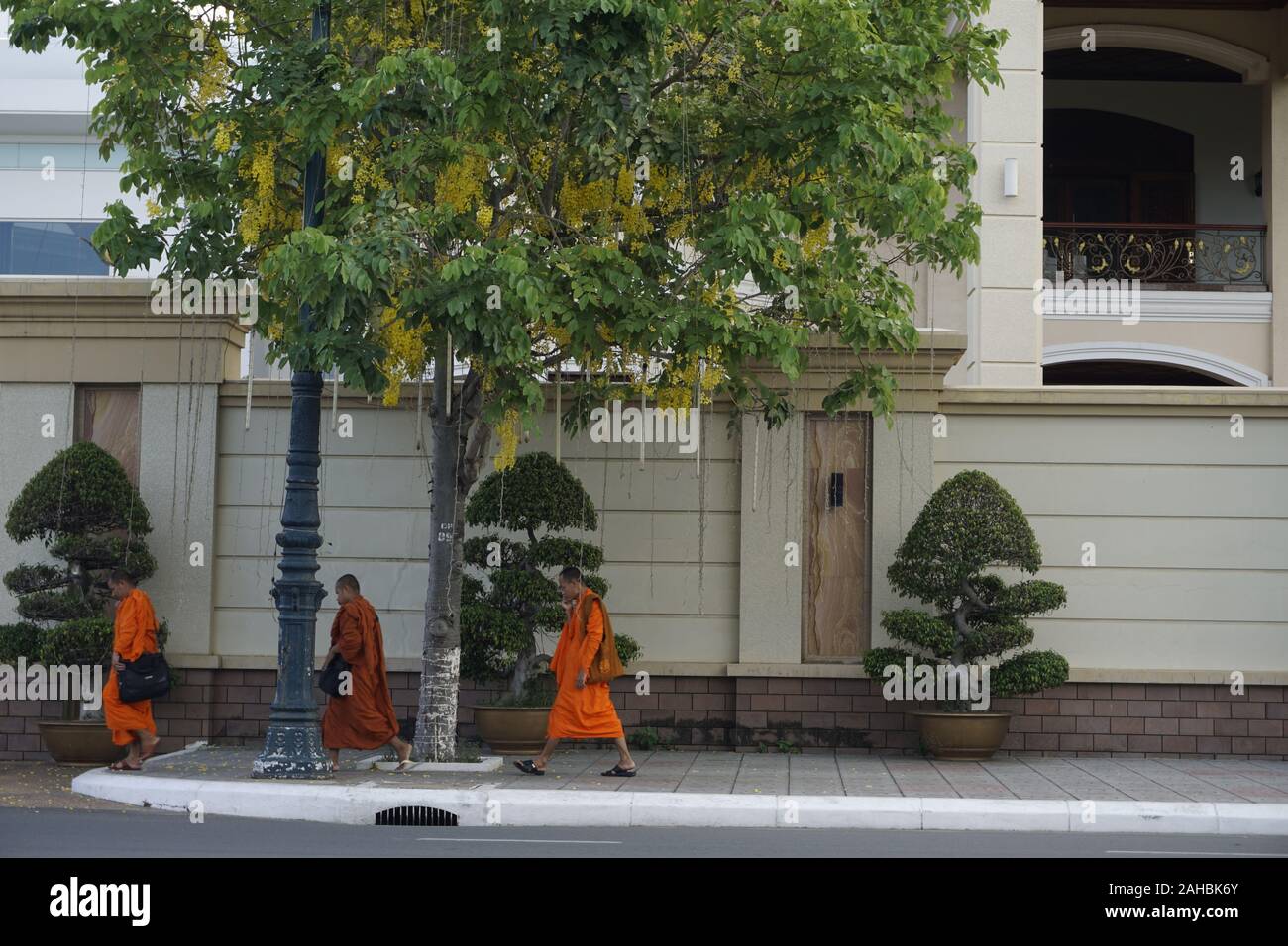 Buddhistische Mönche in Phnom Penh, Kambodscha Stockfoto