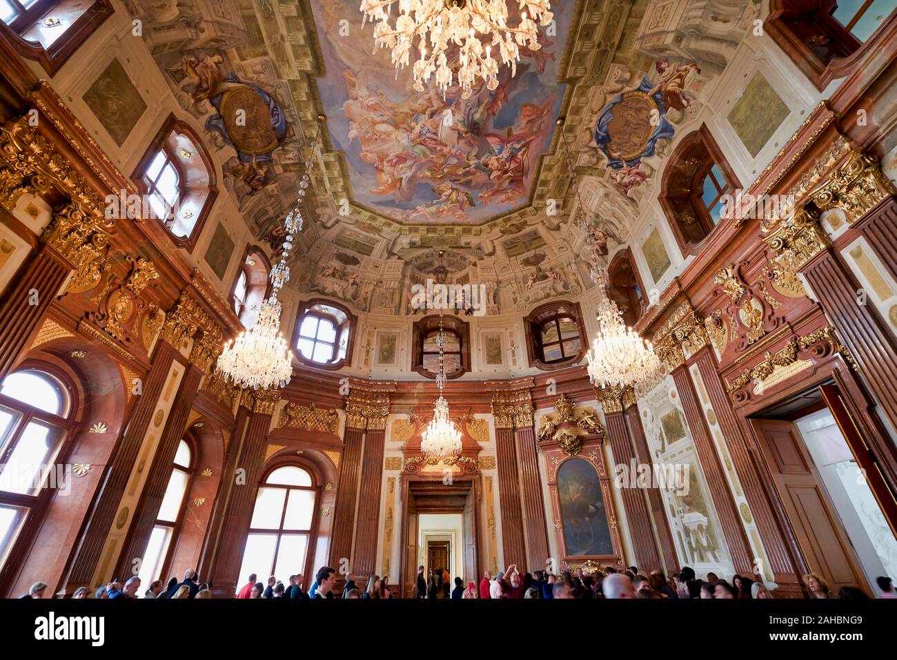 Belvedere Museum. Wien Österreich. Marmorsaal (Marmorsaal) Stockfoto