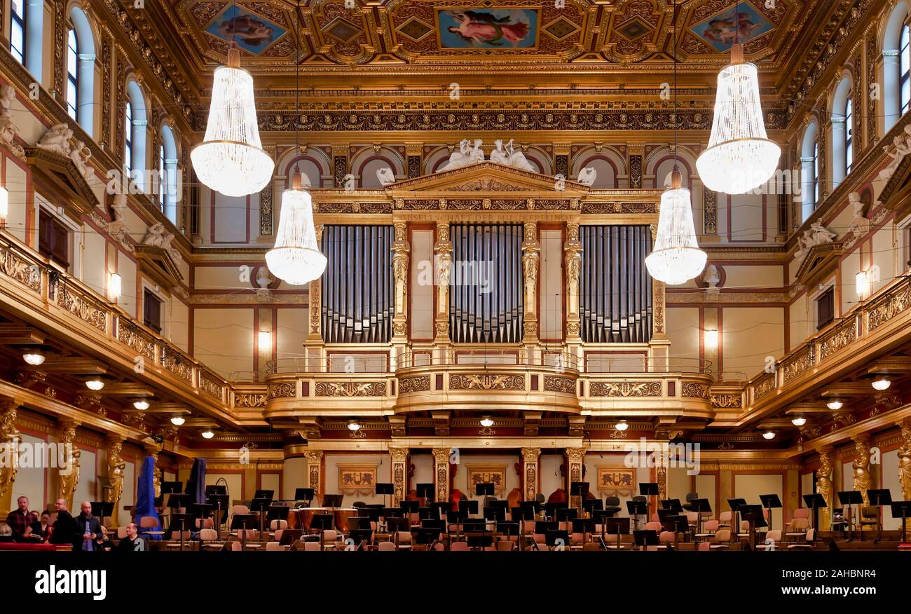 Das Goldener Saal (Goldener Saal) Konzertsaal der Wiener Musikverein. Wien Österreich Stockfoto