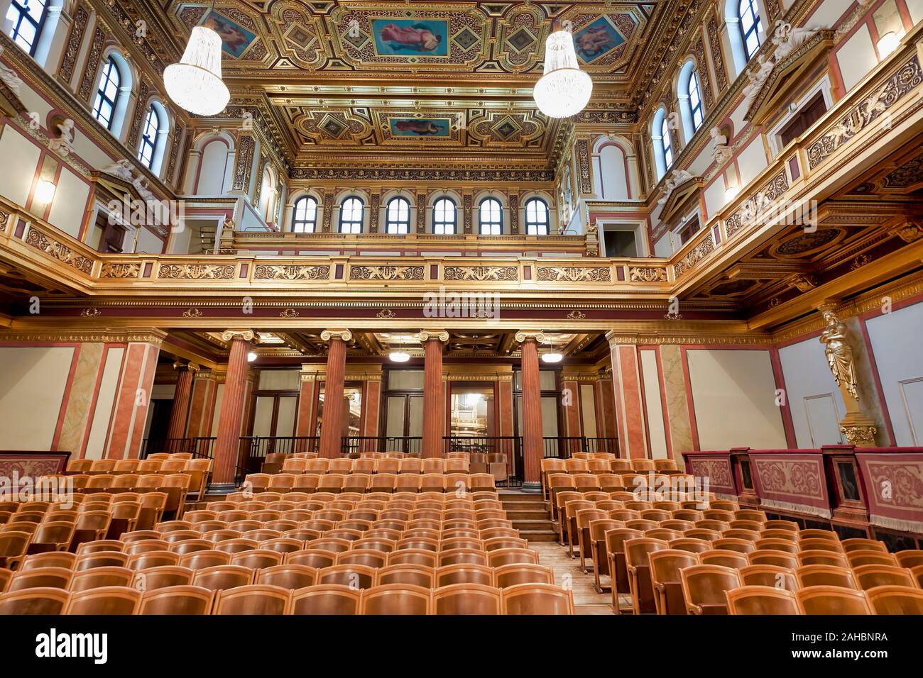 Das Goldener Saal (Goldener Saal) Konzertsaal der Wiener Musikverein. Wien Österreich Stockfoto