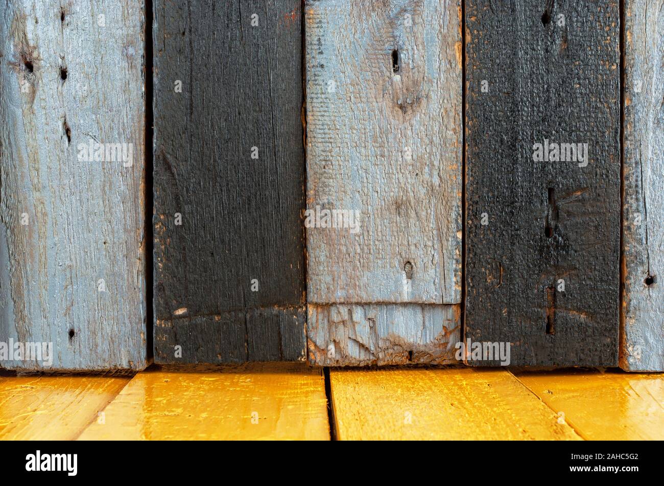 Alte bemalte Holzstruktur Hintergrund Stockfoto