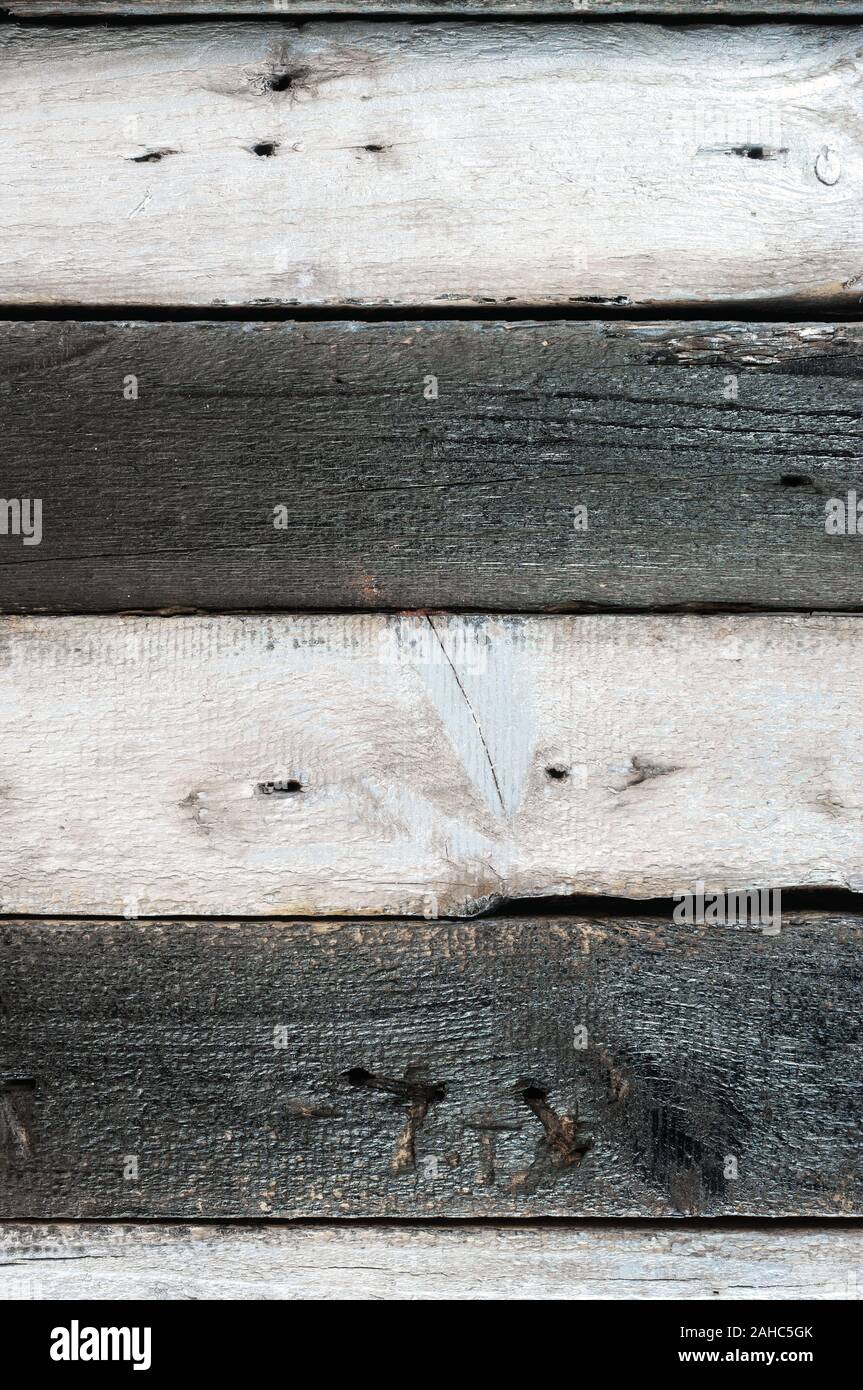 Alte bemalte Holzstruktur Hintergrund Stockfoto