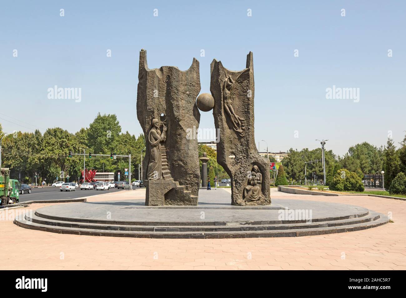 Das Denkmal für die Kosmonauten in Taschkent, Usbekistan. Stockfoto