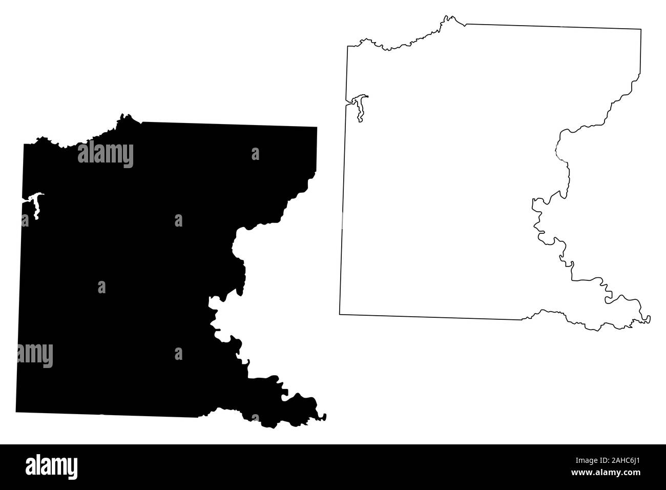 Ouachita County, Arkansas (USA County, USA, USA, USA, USA) Karte Vektor-illustration, kritzeln Skizze Ouachita Karte Stock Vektor