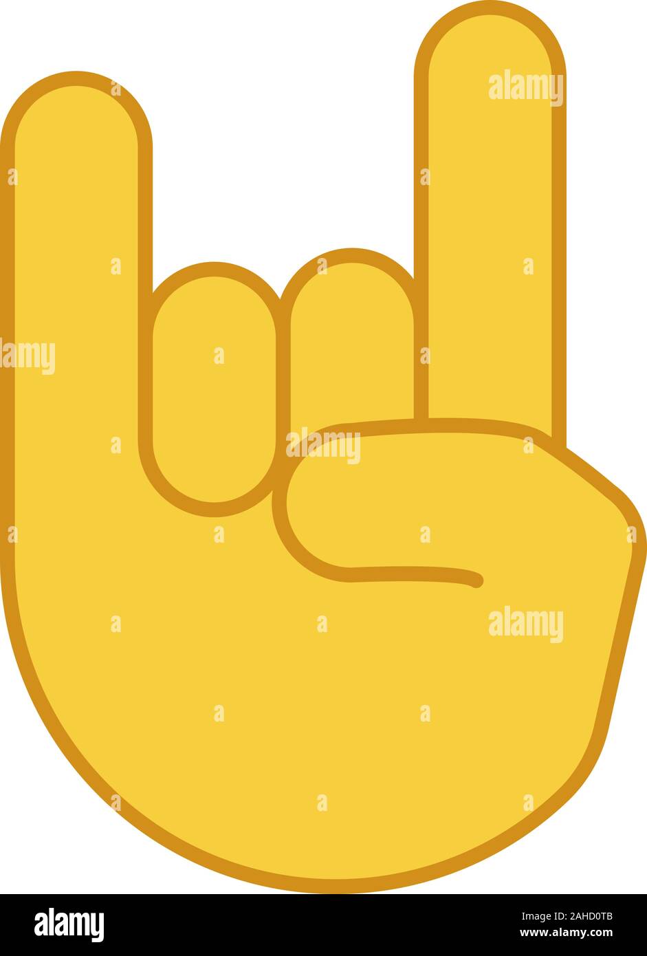 Rock auf Geste Farbe Symbol. Hörner Zeichen emoji. Teufel Finger. Heavy