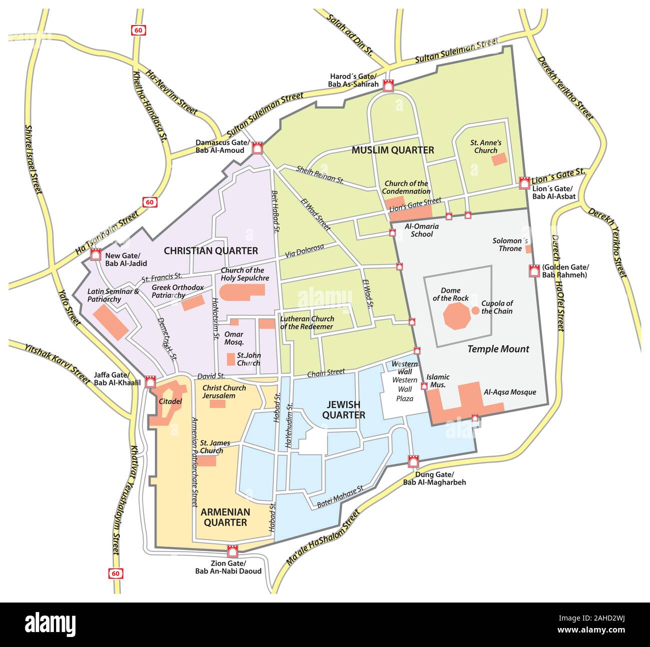 Jerusalem Postleitzahl Karte – Israel Postleitzahlen – NNKHC