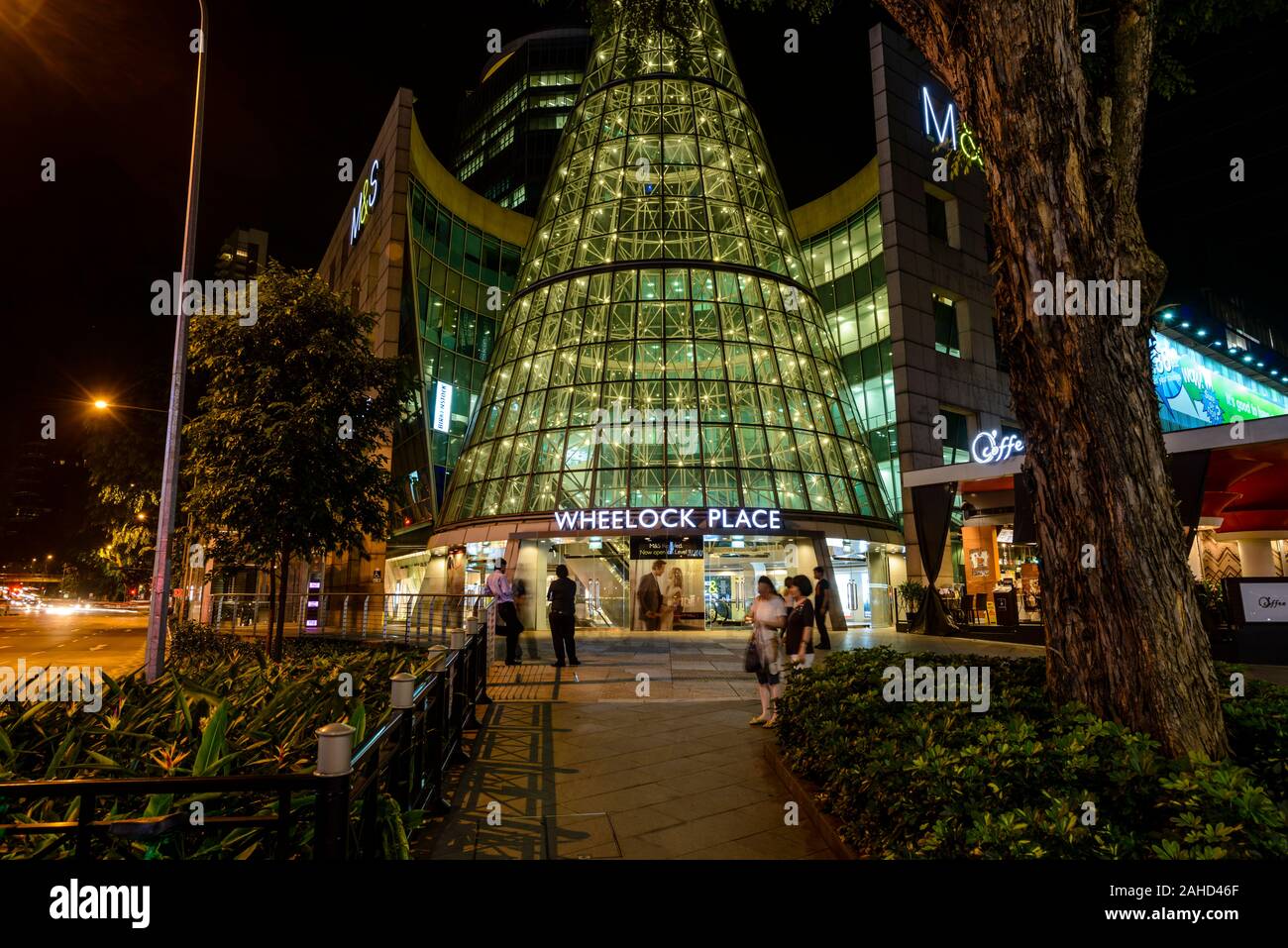 Einkaufszentrum, Orchard Road, in der Nacht, Singapur Stockfoto