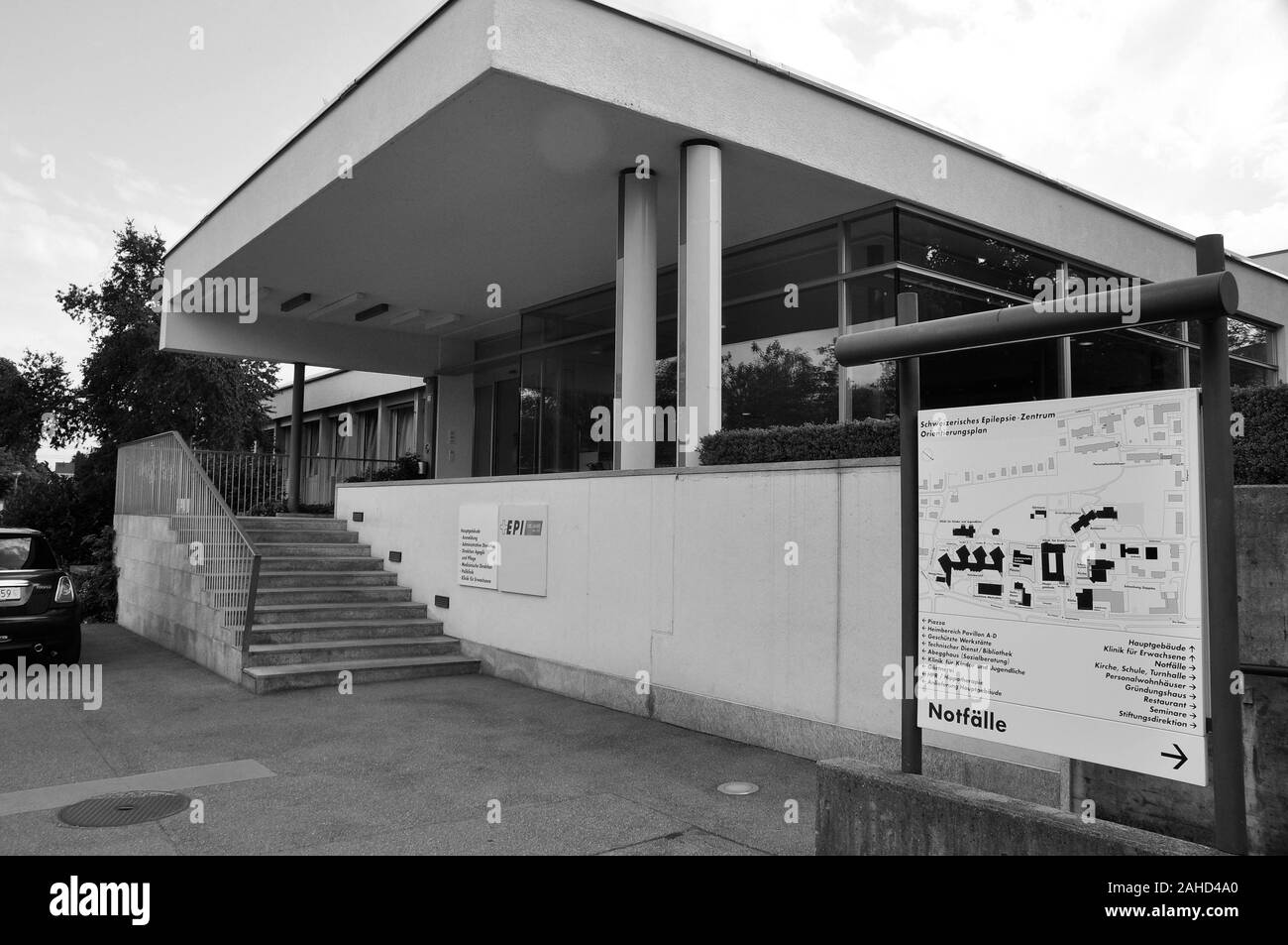 Der Eingang der Schweizerischen Epilepsie Zentrum, das über 125 Jahre bestehende ist Stockfoto
