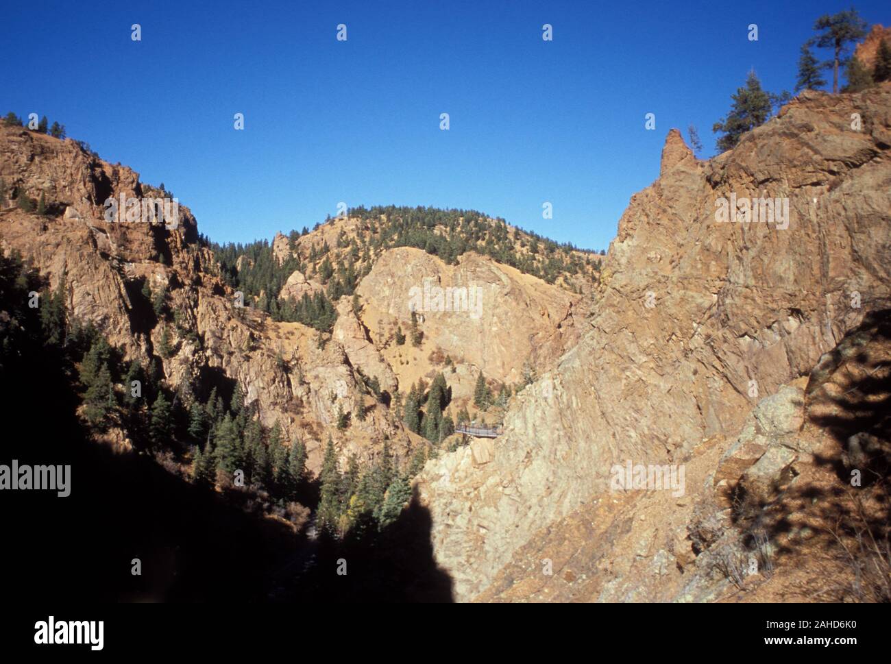 Sieben Fälle/Mt. Cutler, Pikes Peak Region, Colorado Stockfoto