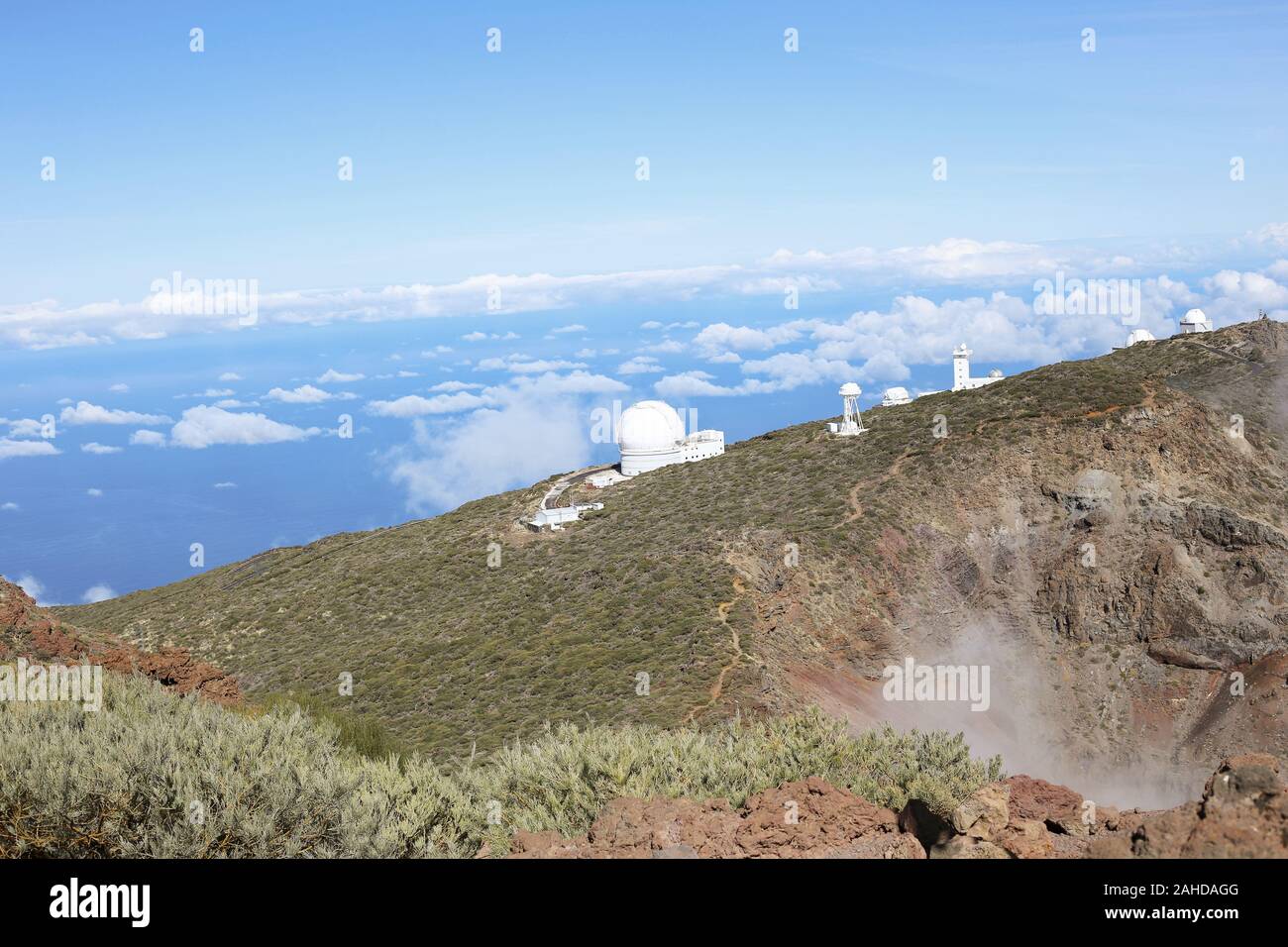 Observatorium auf La Palma - Kanarische Inseln - Roque de Los Muchachos Stockfoto
