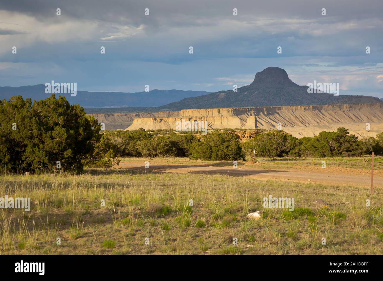 NM 00223-00 ... NEW MEXICO - Cabezon Peak vom ausgewiesenen Jäger Lager südlich von Kuba auf der Great Divide Mountain Bike Route entfernt. Stockfoto
