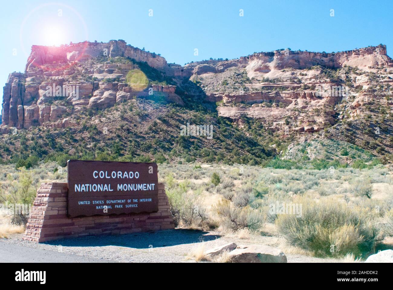 Eingang West, Colorado National Monument Stockfoto