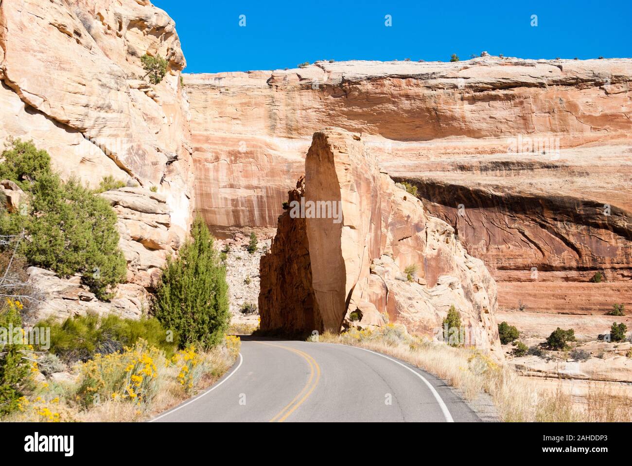 Rim Rock Road, Colorado National Monument Stockfoto