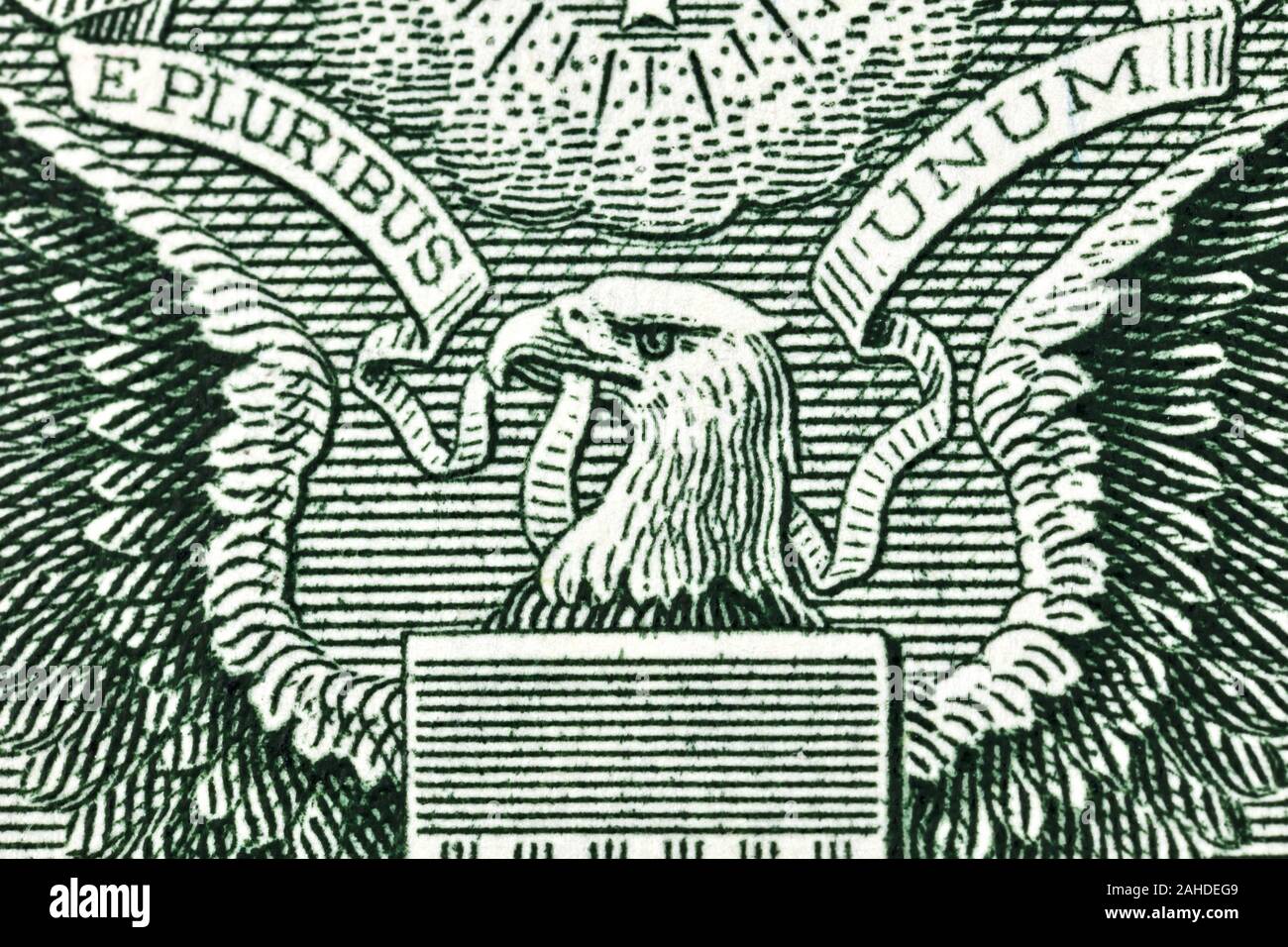 American Eagle große Siegel von der Rückseite eines one-dollar Bill Stockfoto