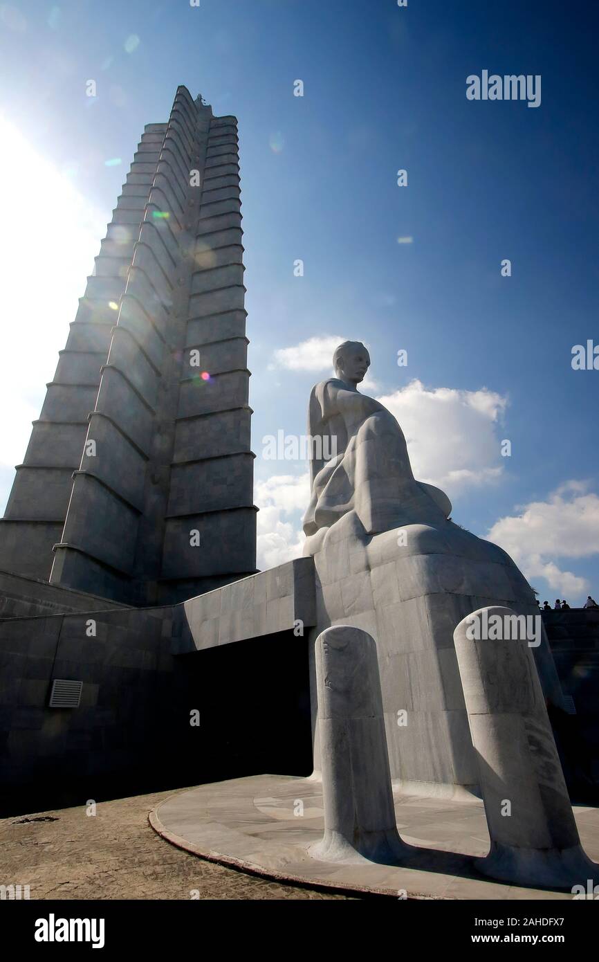 Giant Obelisk Memorial Jose Marti, auf dem Platz der Revolution, "Plaza De La Revolucion", La Habana, Kuba Stockfoto