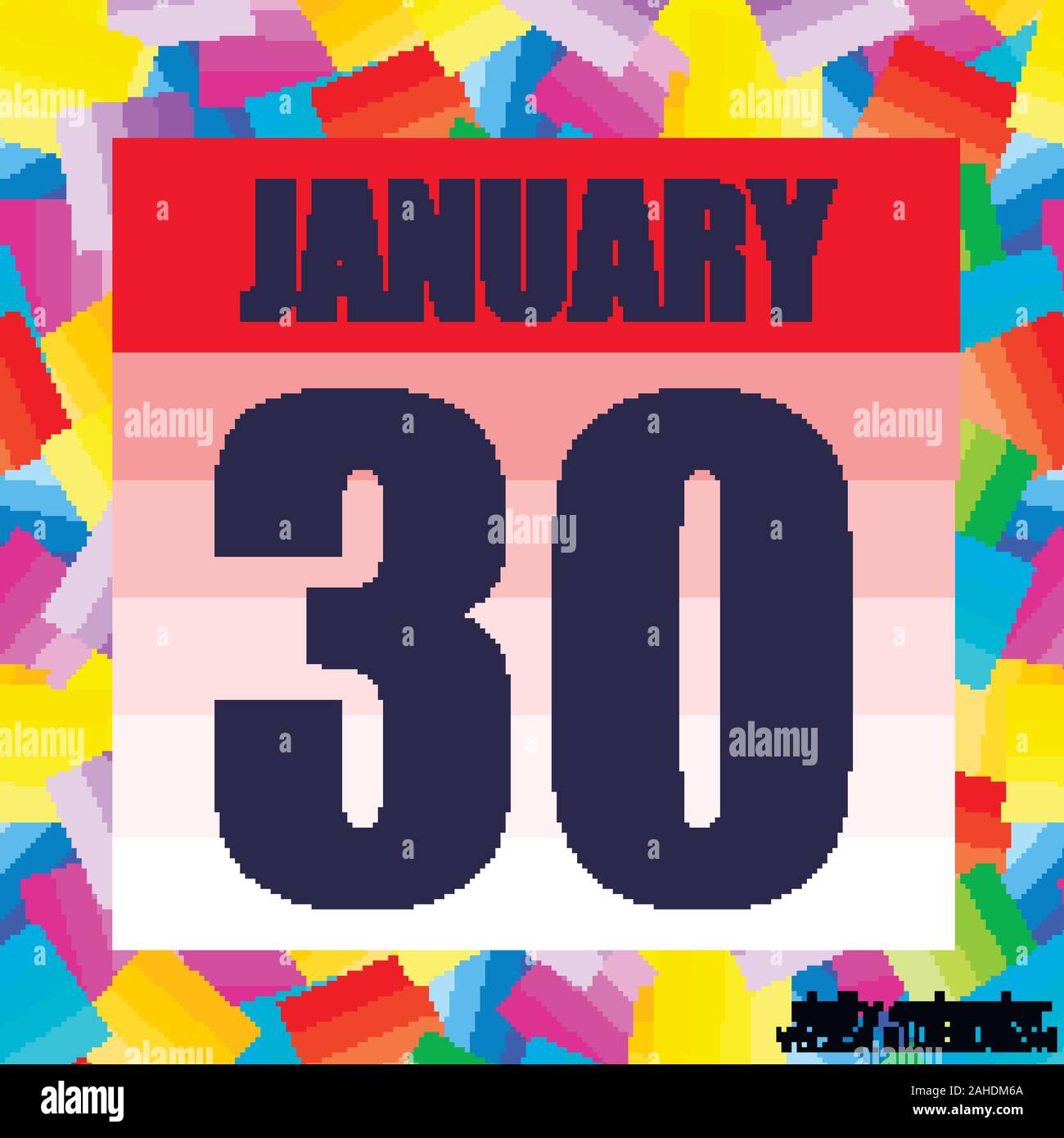 Januar 30 Symbol. Für wichtige Tag planen. Banner für Feiertage und  besondere Tage. 30. Januar. Vector Illustration Stock-Vektorgrafik - Alamy