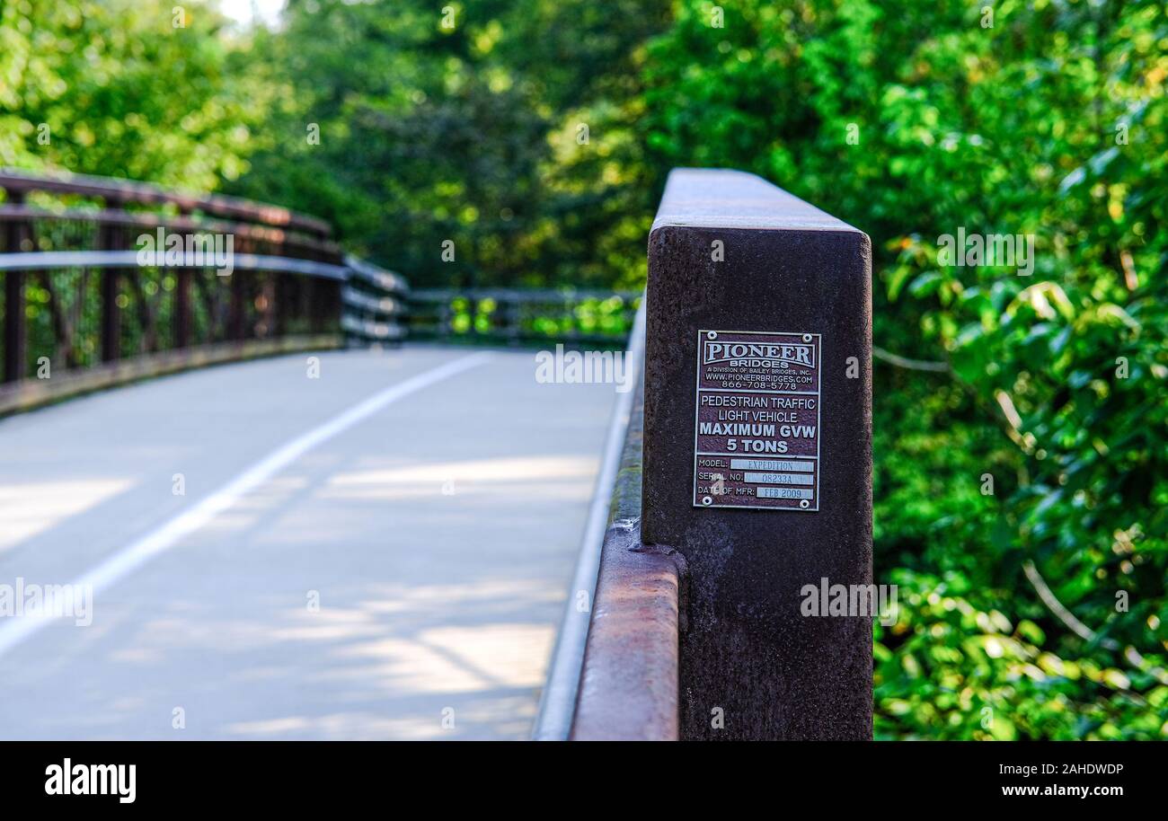 Pionier Brücke durch den Wald Stockfoto