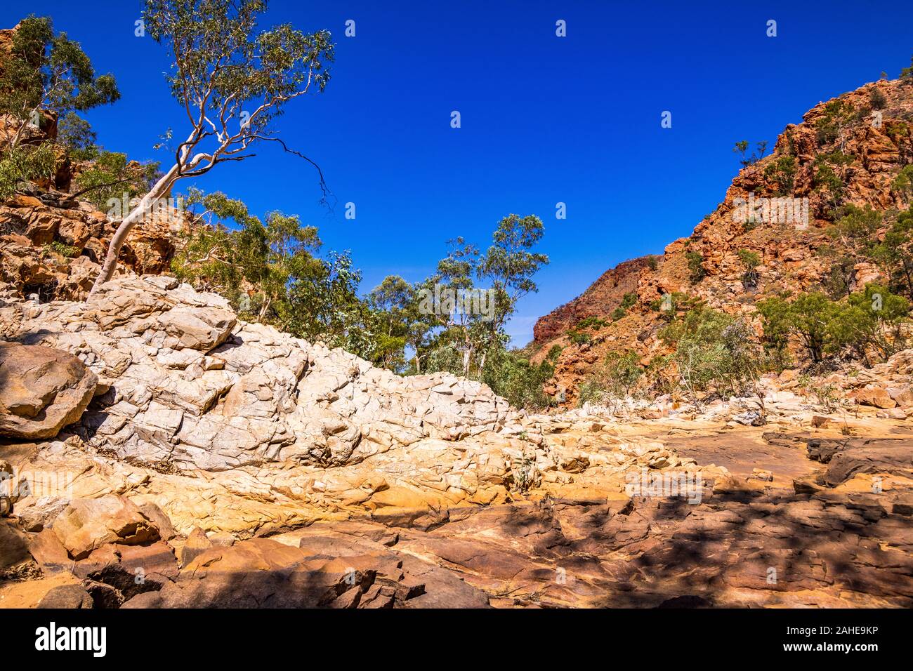 Redbank Gorge ist eine Lücke in der West MacDonnell Ranges im Northern Territory, Australien Stockfoto