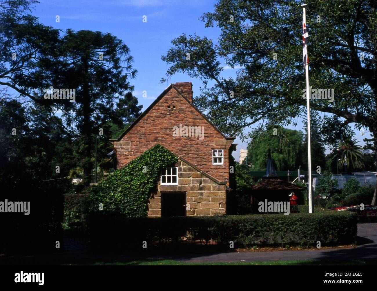 COOKS COTTAGE (vorher bekannt als Captain Cooks COTTAGE in den Fitzroy Gardens, Melbourne, Victoria, Australien Stockfoto