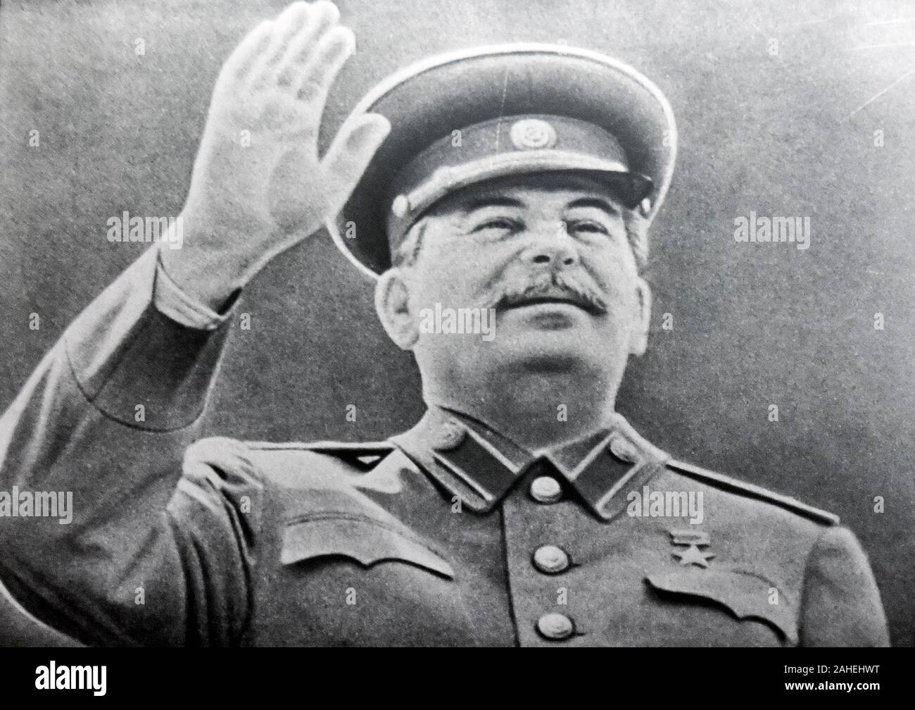 Sowjetische Staatschef Josef Stalin winkte seine Hand Stockfoto