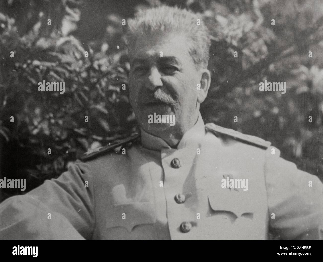 Sowjetische Staatschef Josef Stalin an der Potsdamer Konferenz (Potsdam, Deutschland, 17. Juli - 2. August 1945) Stockfoto