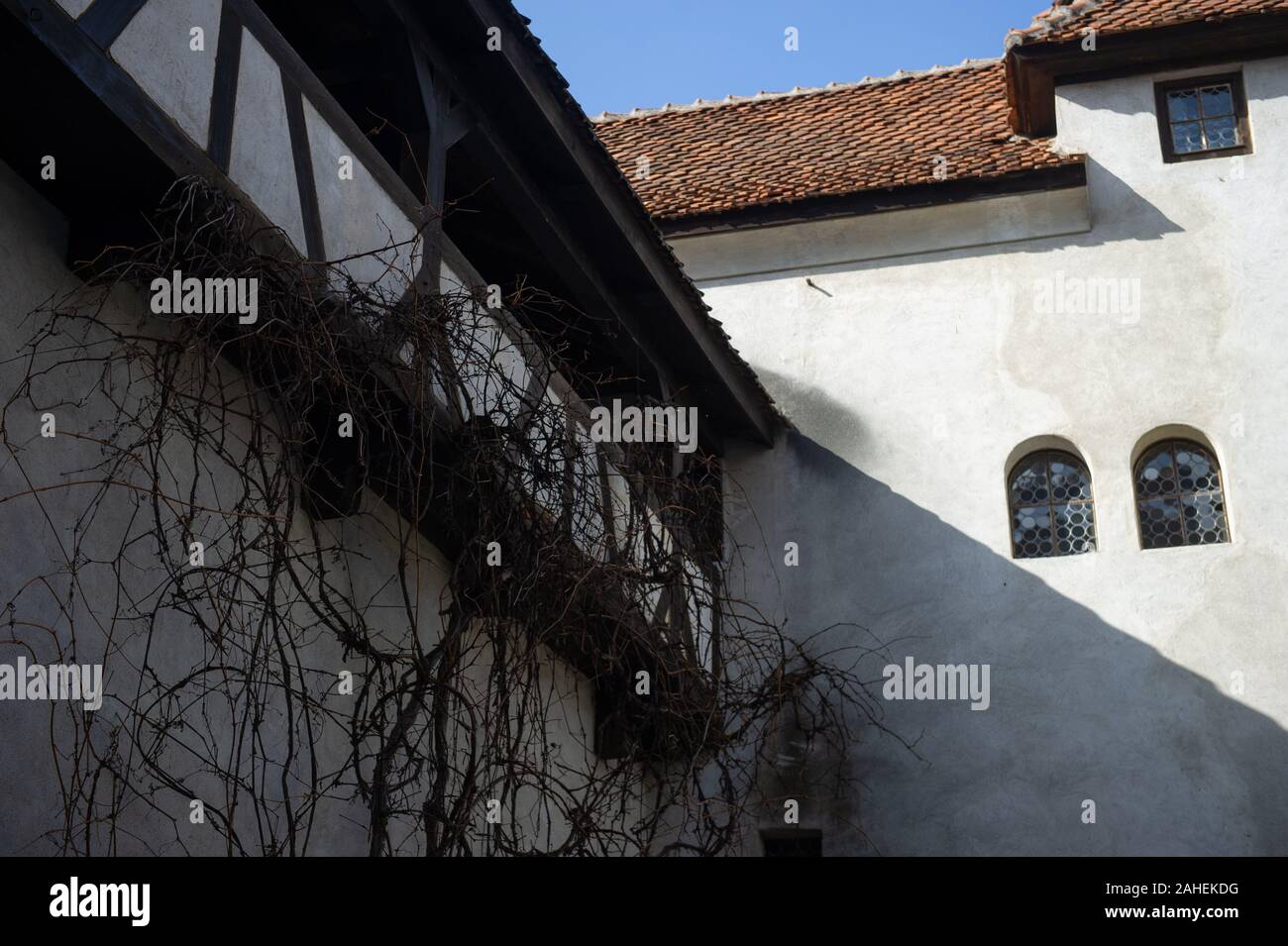 Bran Castle, in der Nähe von Brasov, Rumänien, ist ein beliebtes Touristenziel und falsch berichtet die Inspiration für Bram Stokers Dracula's Castle zu sein. Stockfoto