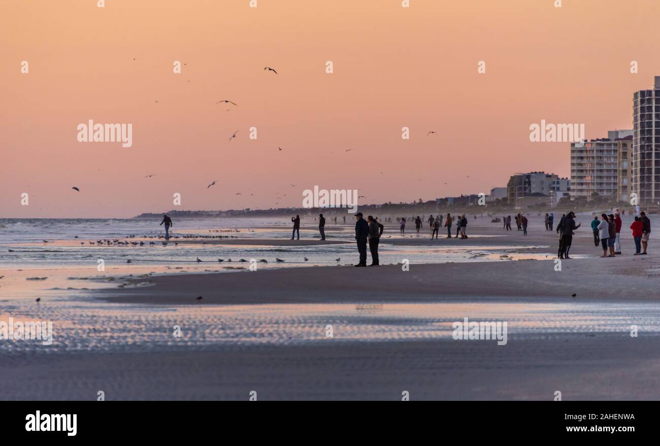 Jacksonville Beach, Florida kurz vor Sonnenaufgang. (USA) Stockfoto