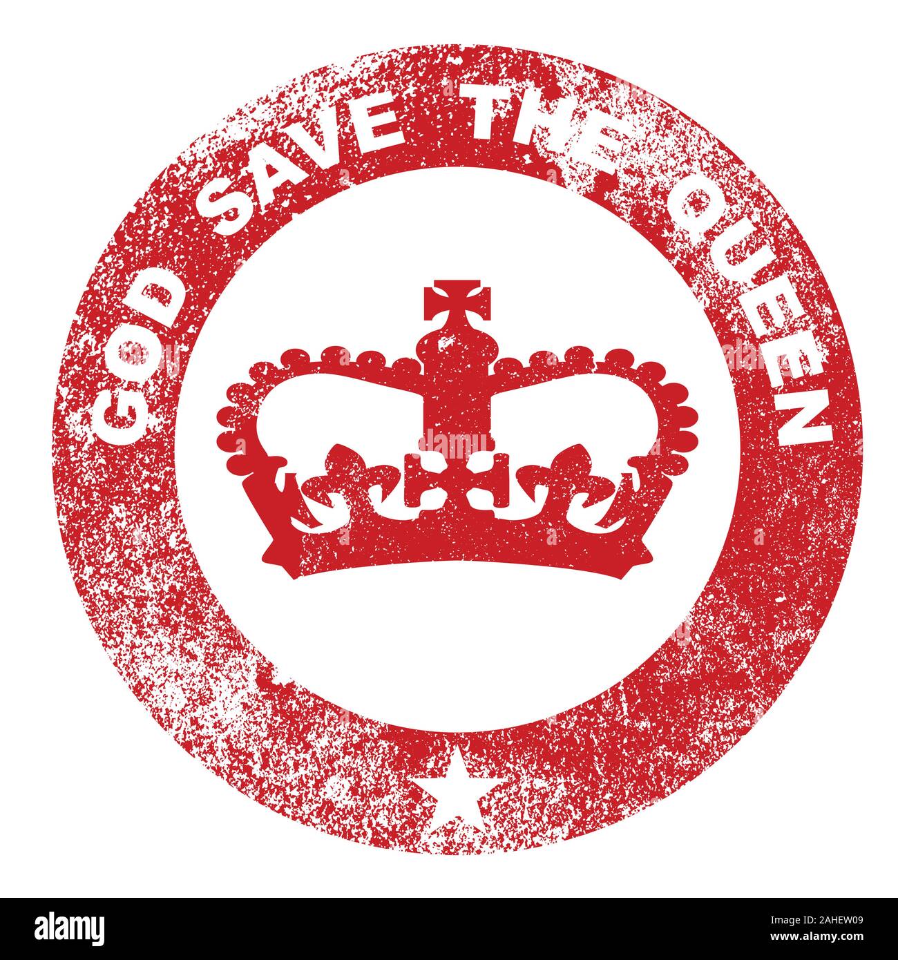 Grunge Version von God save the Queen Stempel über Weiß Stock Vektor