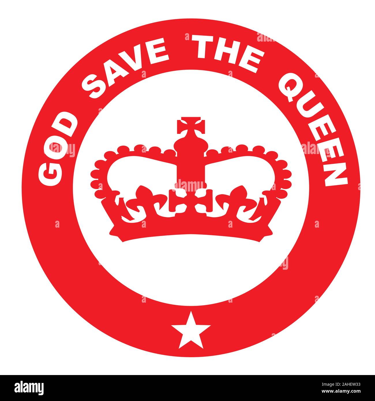 God save the Queen Gummi rote Tinte Stempel über Weiß Stock Vektor